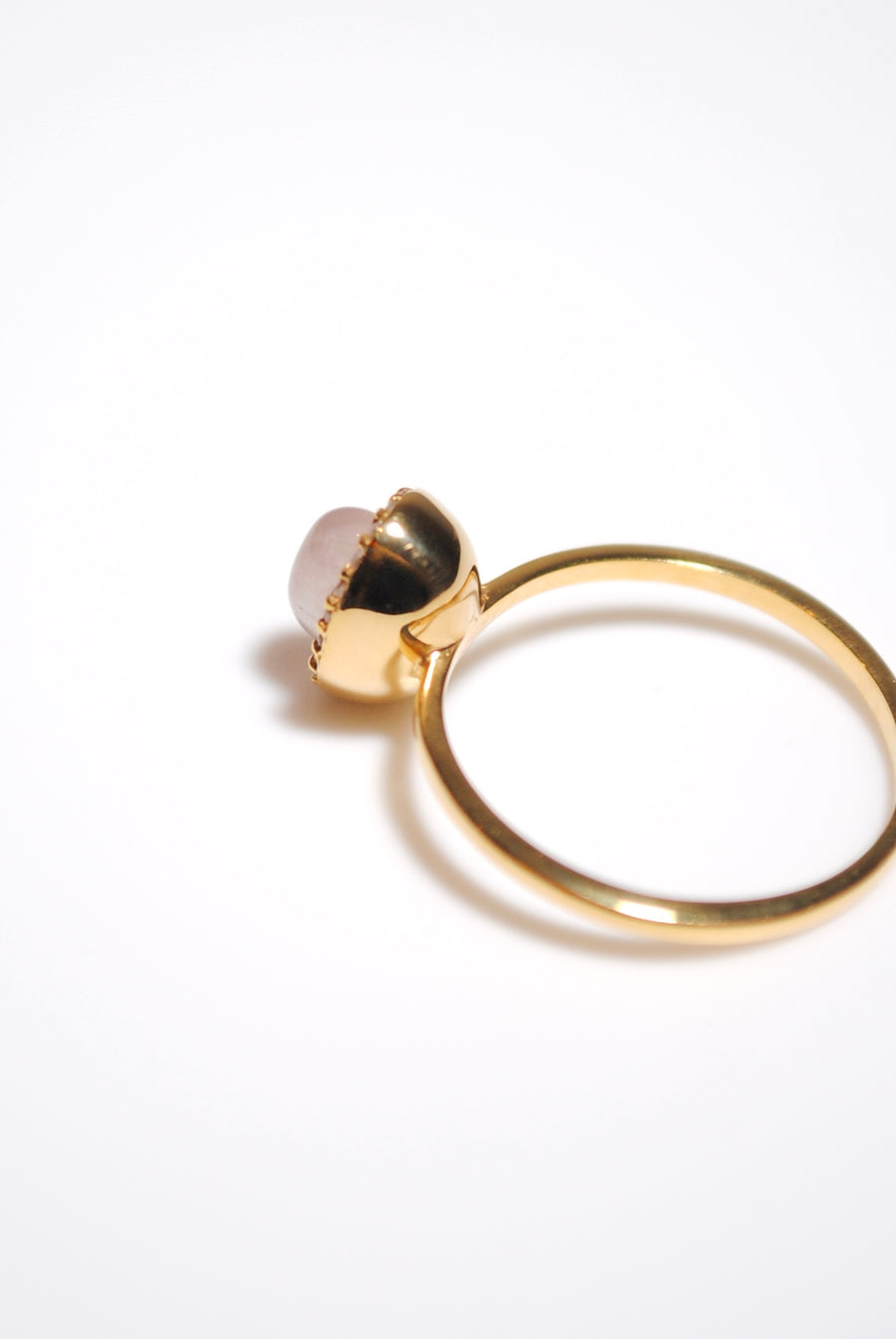 (ローズクオーツ/gold) hemisphere bril oval ring