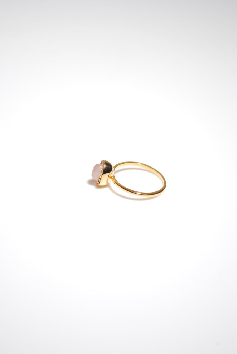 (ローズクオーツ/gold) hemisphere bril oval ring