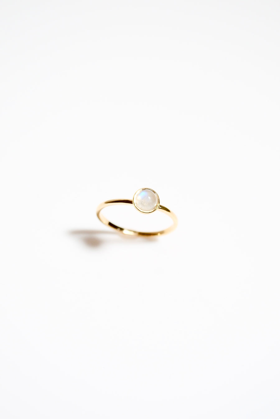 (レインボームーンストーン/gold) hemisphere basic circle ring