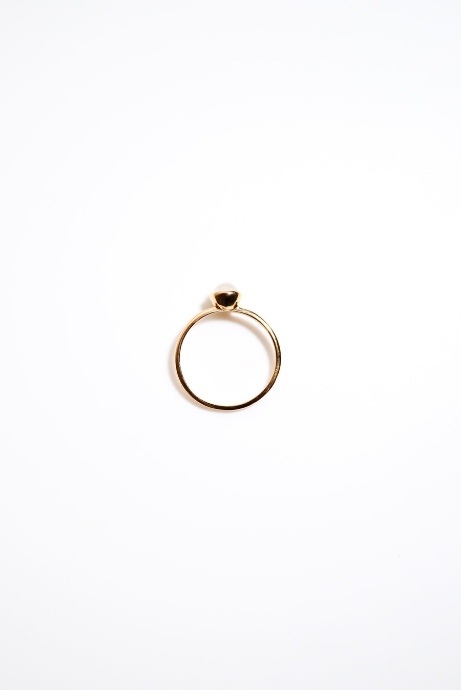 (レインボームーンストーン/gold) hemisphere basic circle ring