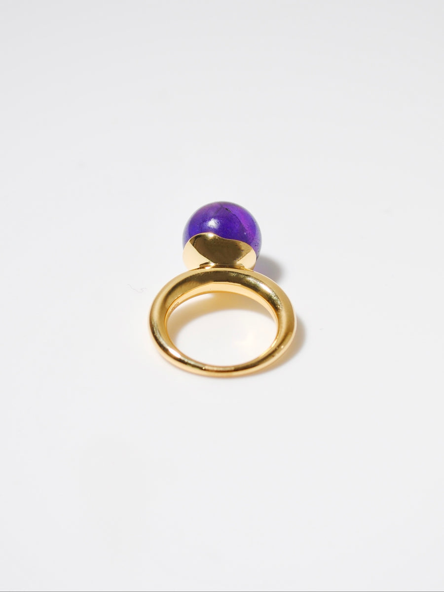 (Amethyst/gold) acorn candy ball ring