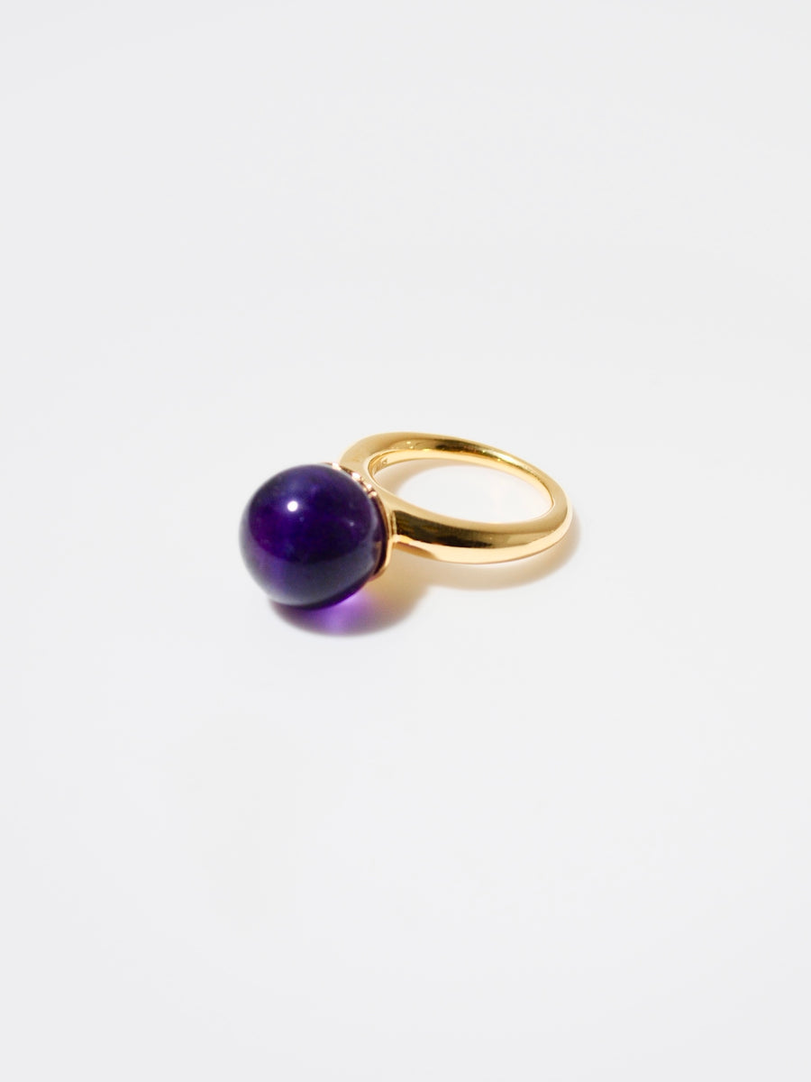 (Amethyst/gold) acorn candy ball ring