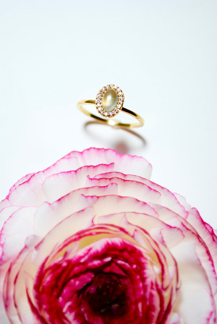 (プレナイト/gold) hemisphere bril oval ring