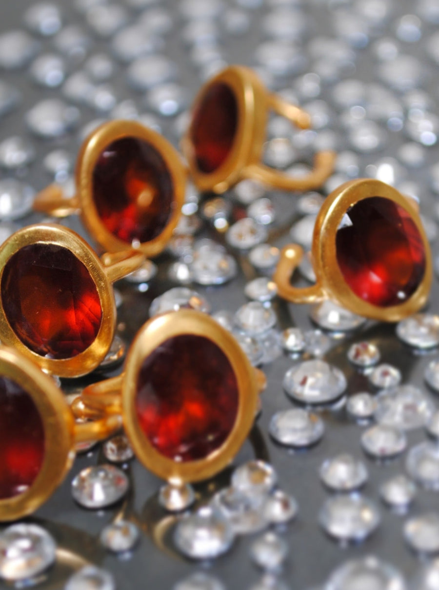 (Orange Garnet/Gold) ibitsu oval earcuff