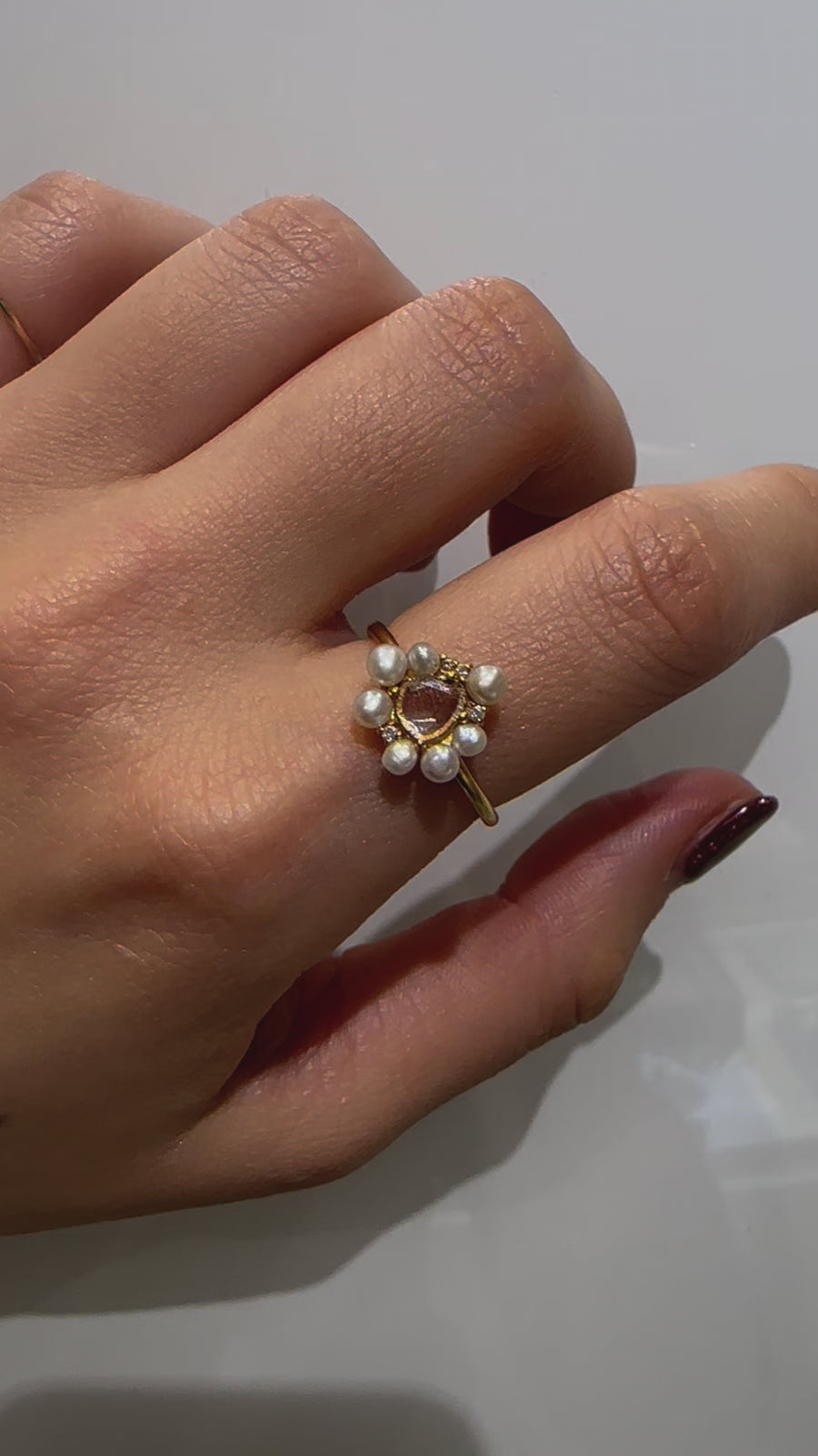 (ダイヤモンド/gold) snow flower ring