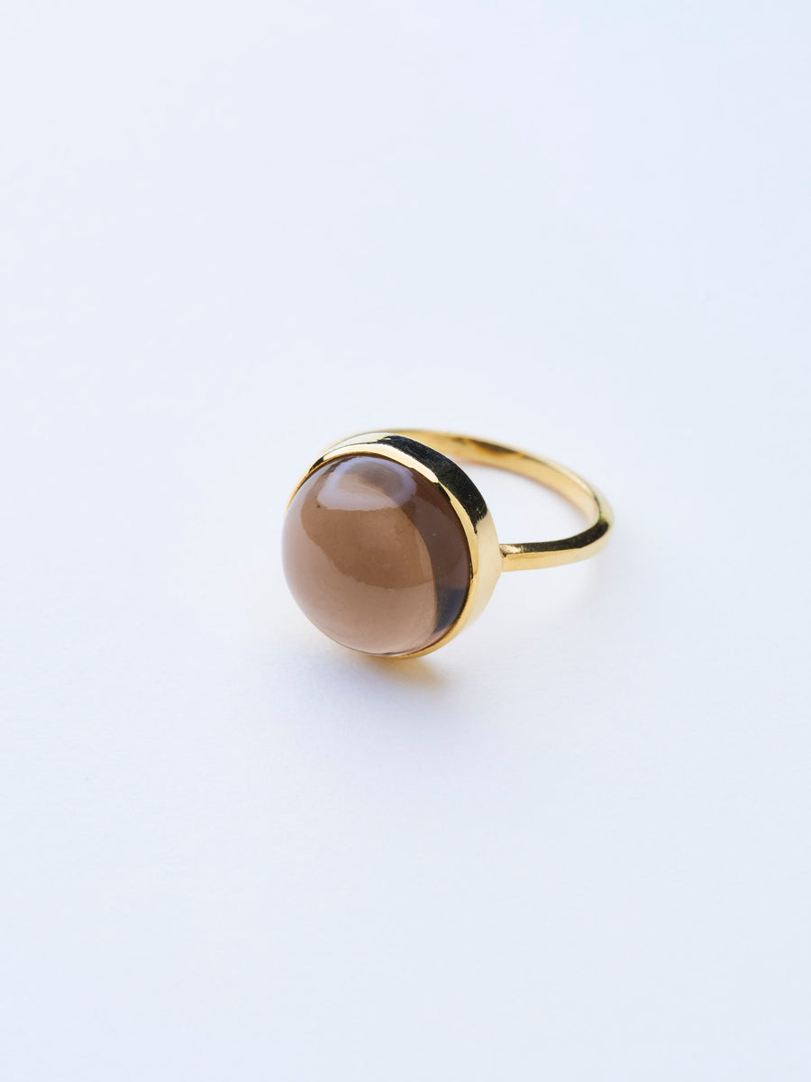 Smoky Quartz (gold): moon walk ring