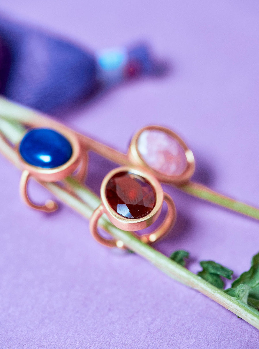 (Orange Garnet/Gold) ibitsu oval earcuff