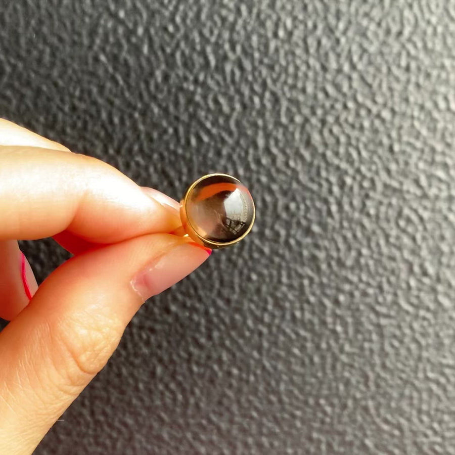 Smoky Quartz (gold): moon walk ring