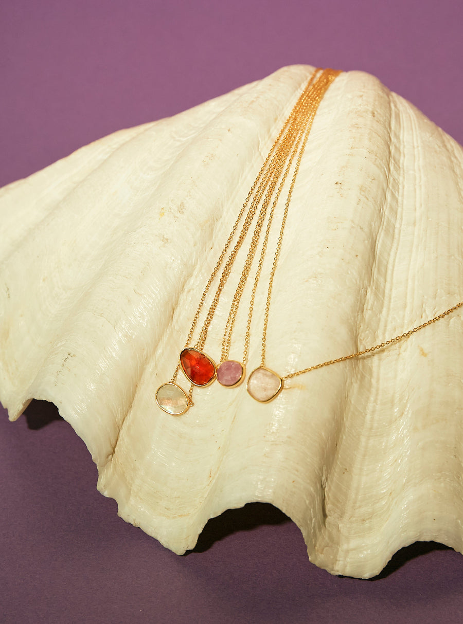 (Orange Garnet/Gold) THE islan necklace